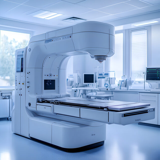 Modern Radiotherapy Machine in Hospital Room